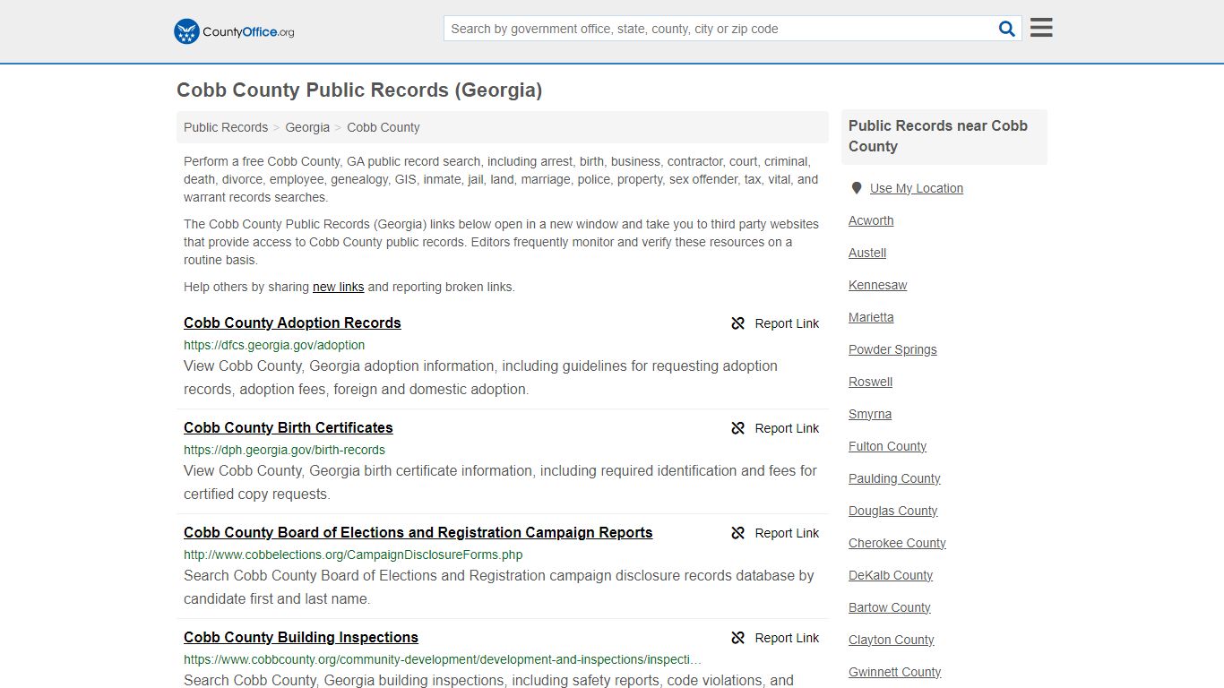 Public Records - Cobb County, GA (Business, Criminal, GIS, Property ...